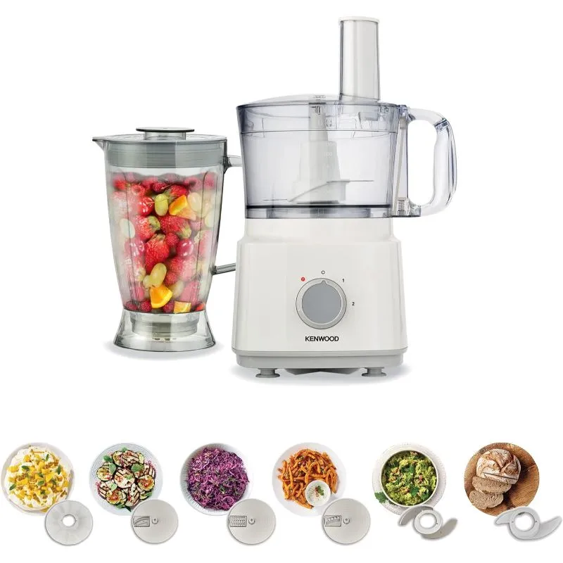 محضر طعام كينوود Essentials، سعة 2 لتر، 750 وات، ابيض - FDP03.COWH