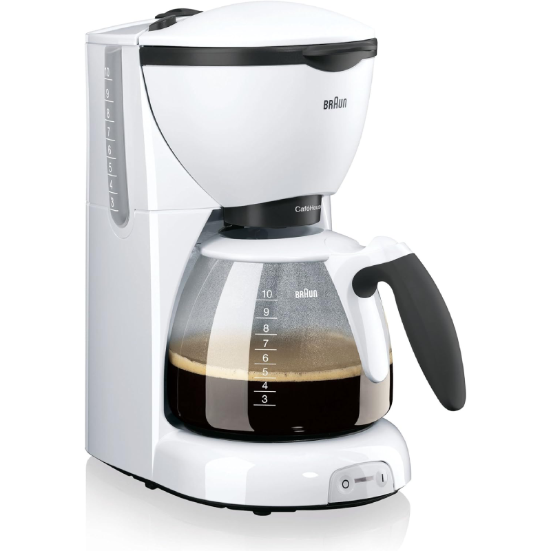 ماكينة تحضير القهوة الامريكية براون CaféHouse PurAroma، بقوة 1000 وات، ابيض - KF520-1