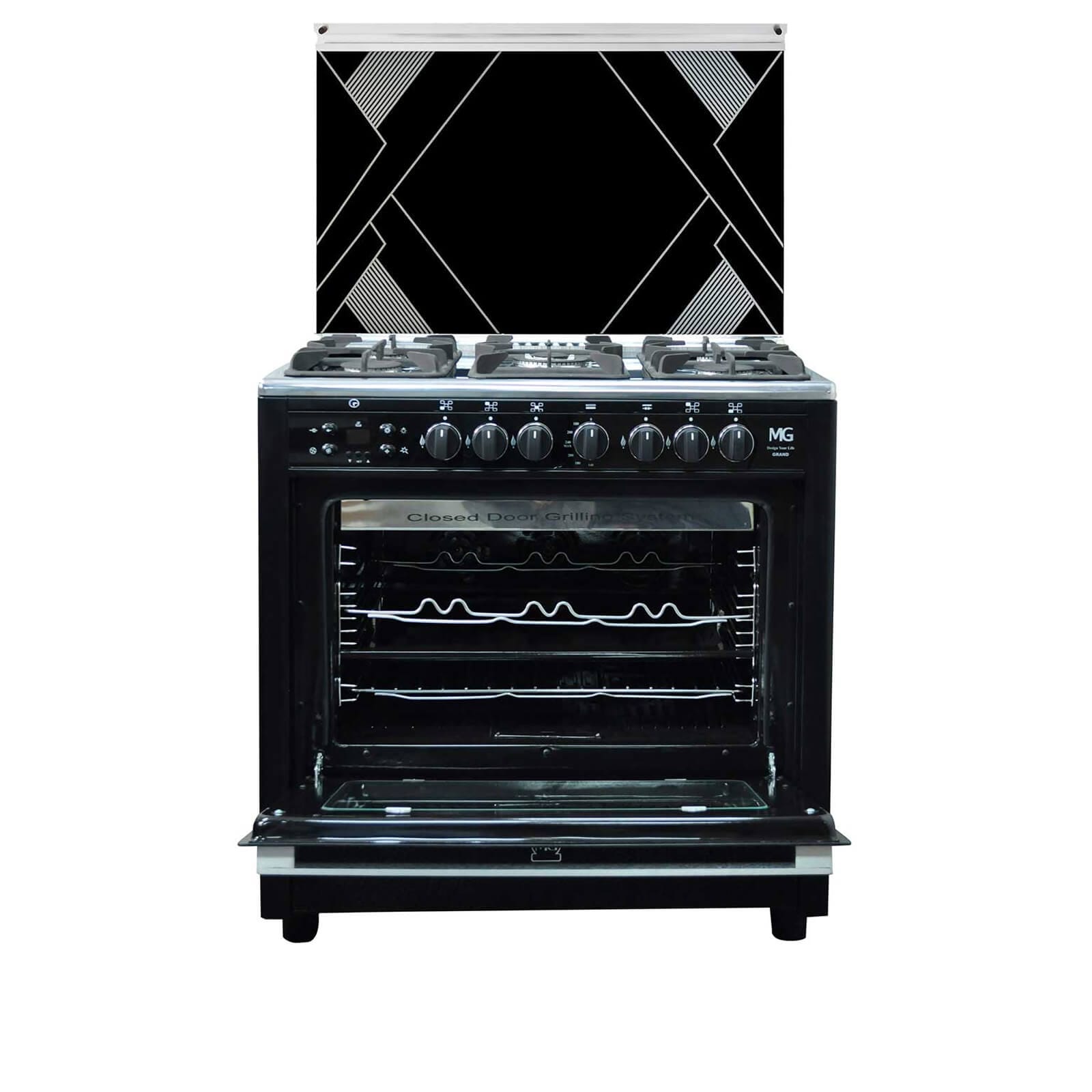 بوتاجاز جراند ميرور بلاك كاست 90×60 / Gas Cooker Grand Mirror Black Cast 60X90
