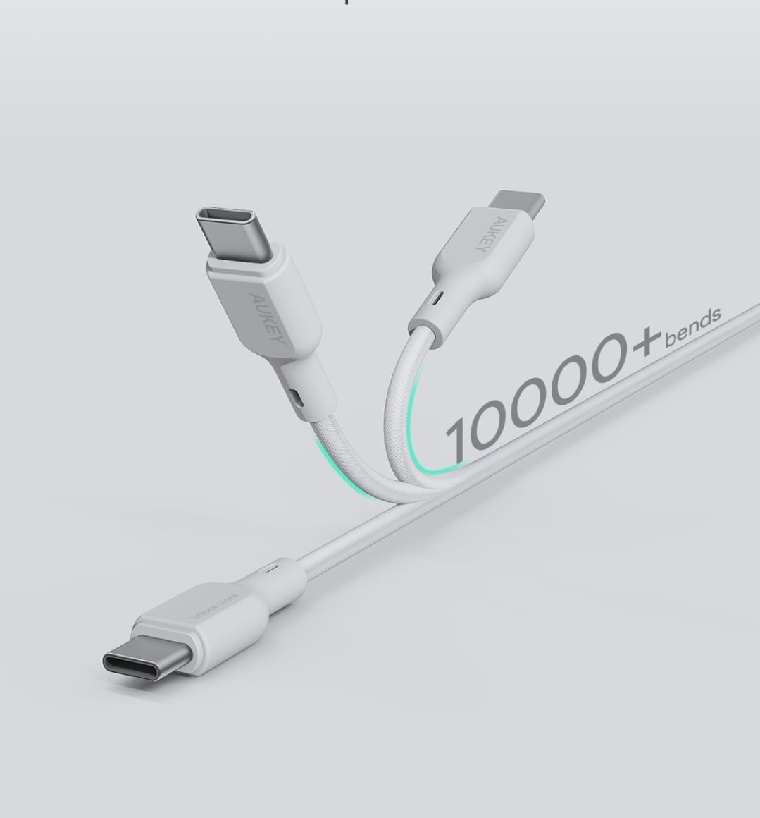 أوكي Circlit Blink 60W Lite كيبل شحن ومزامنة ، مضفر من خامة DTY، USB-C إلى USB-C ، طول 2م ، CB-DCC064 ، ضمان عامين