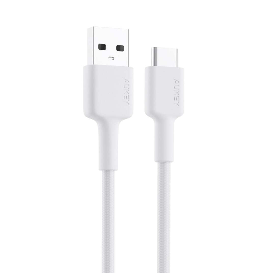 أوكي ايمبولز كيبل نايلون مضفر شحن و مزامنة USB-A إلى USB-C طول 0.9م CD30-WH