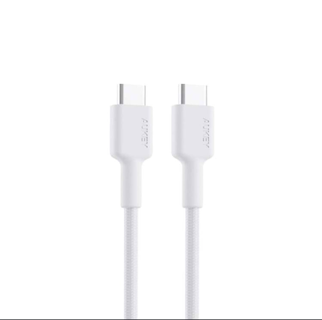 أوكي كيبل شحن ومزامنة USB-C إلى USB-C مضفر من النايلون يدعم PD حتى 60 واط 0.9م CD45-WH