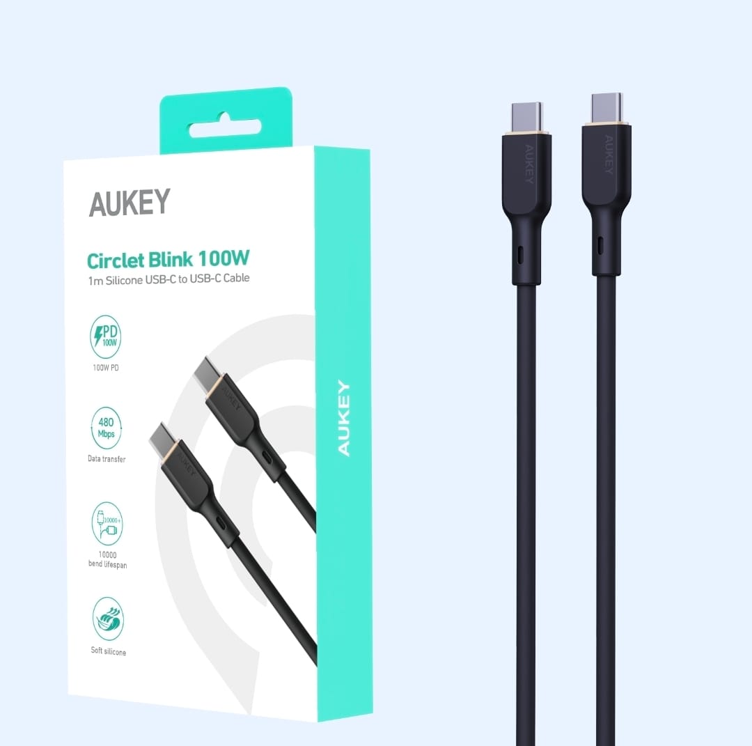 أوكي كيبل 100 واط سليكون مقوى شحن و مزامنة USB-C إلى USB-C طول 1م 39