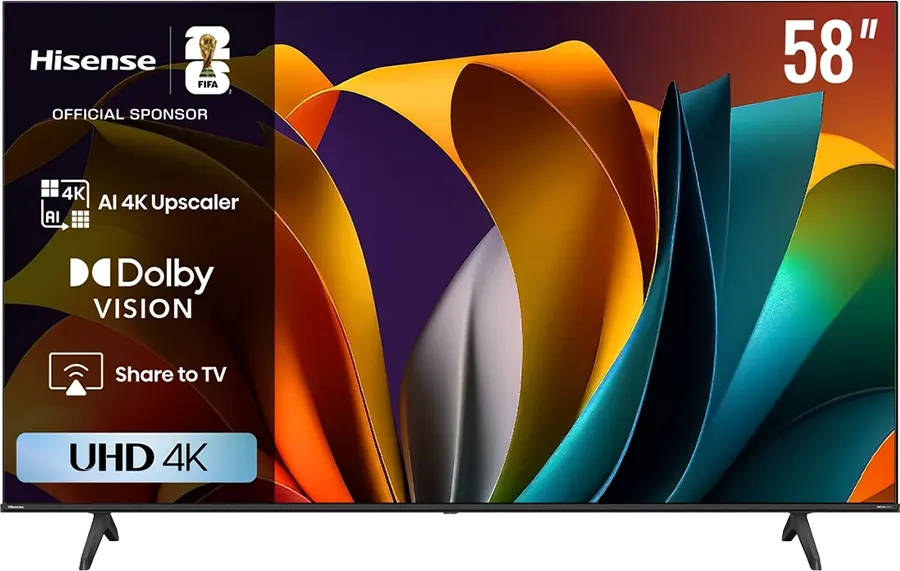 شاشة تلفزيون سمارت هايسنس مقاس 58 بوصه DLED، بدقة 4K UHD - موديل 58A6N