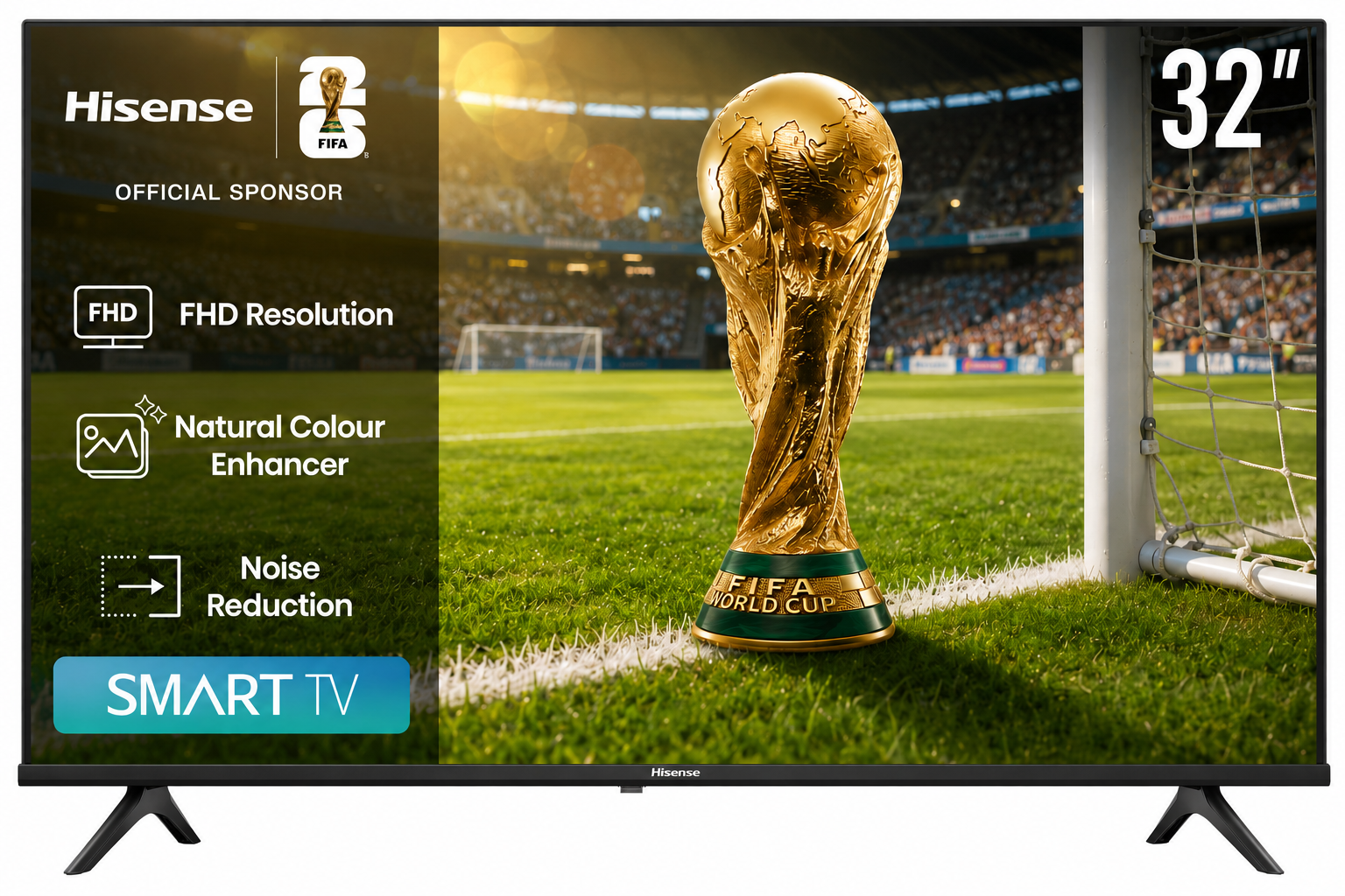 هايسنس شاشة سمارت 32 بوصة - FHD - HDR - Wifi - أسود - موديل 32A4K